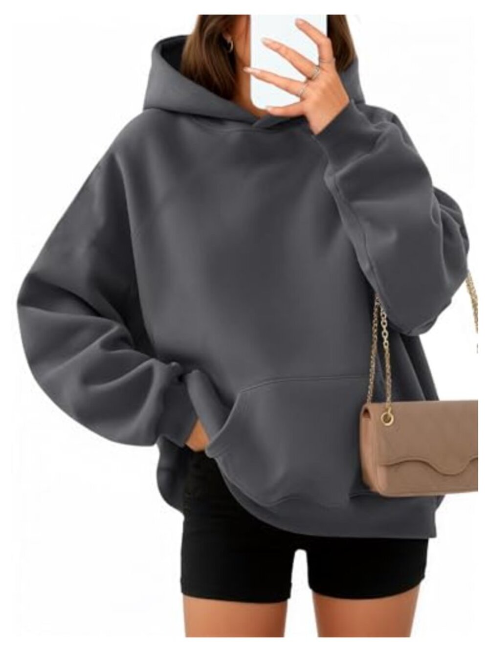 Oversized Hoodie Womens Long Sleeve Fleece Pullover Hooded Sweatshirt with